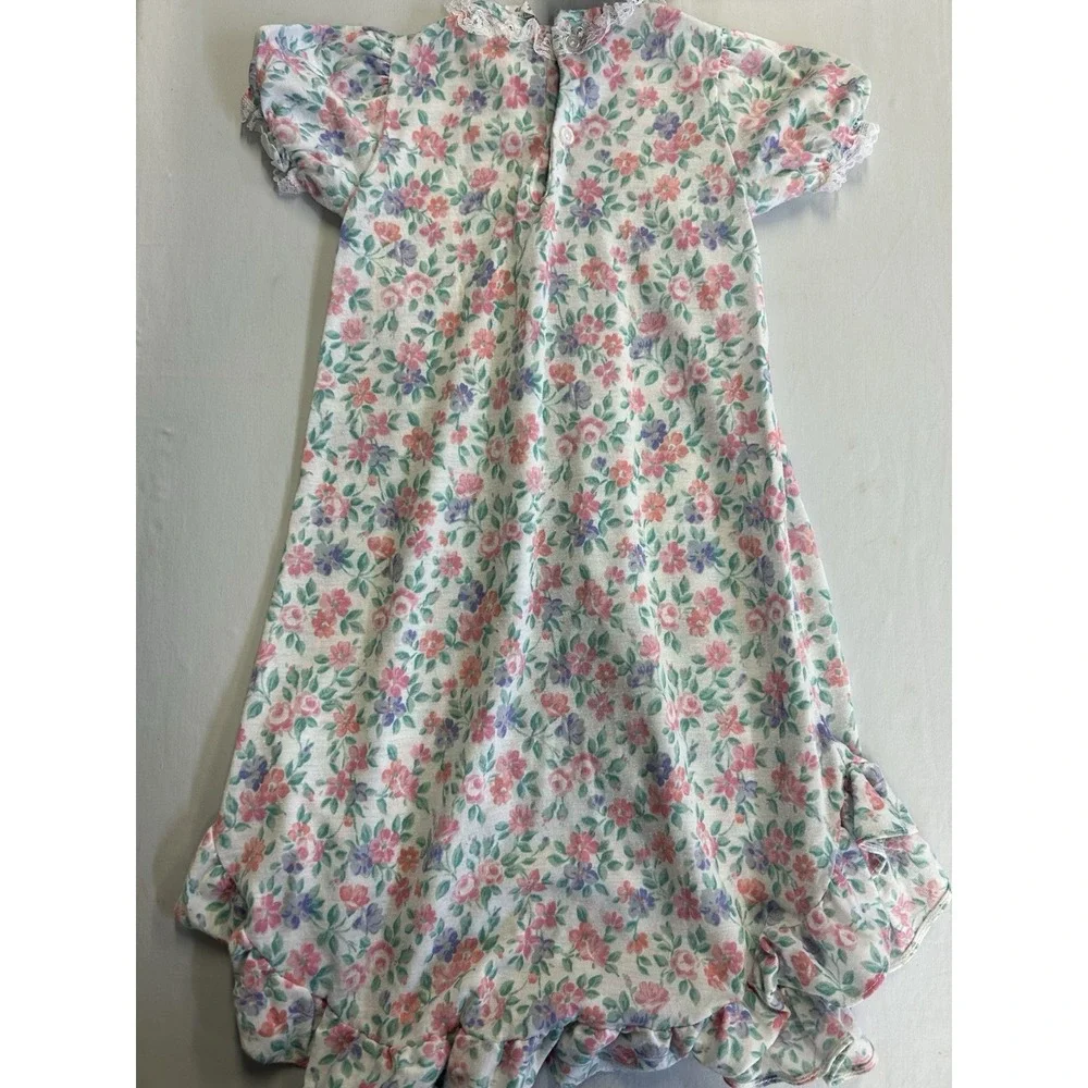Vintage Moonbeams Made In USA Toddler Floral Nightgown Size 3T